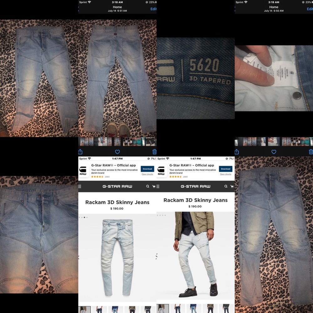 Men’s Rackham 3 D skinny jeans new $190